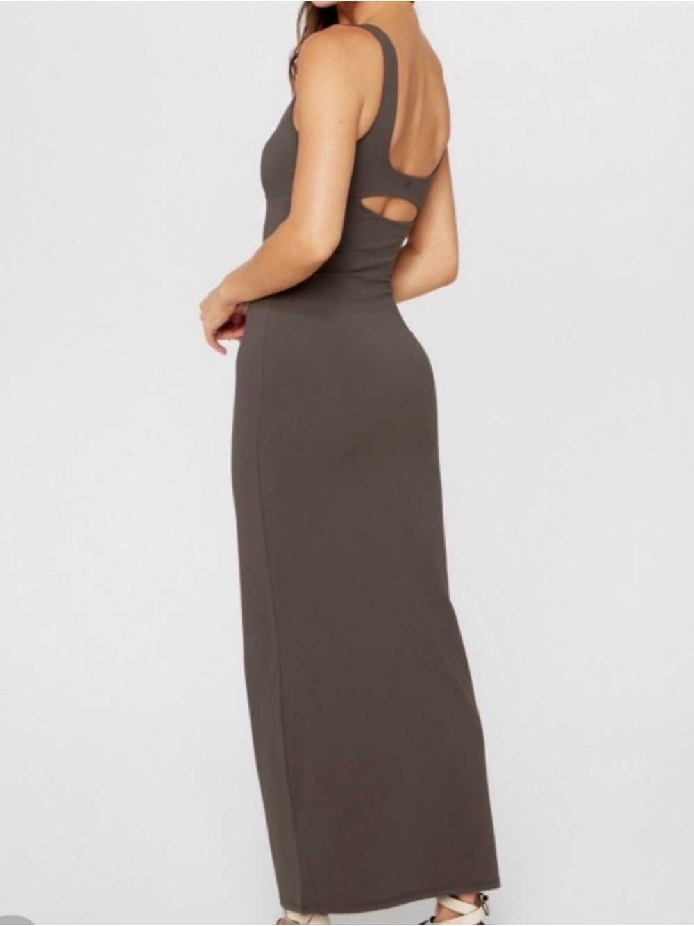 Fabletics PureLuxe Maxi Dress - Desert Shadows (gray) NWOT